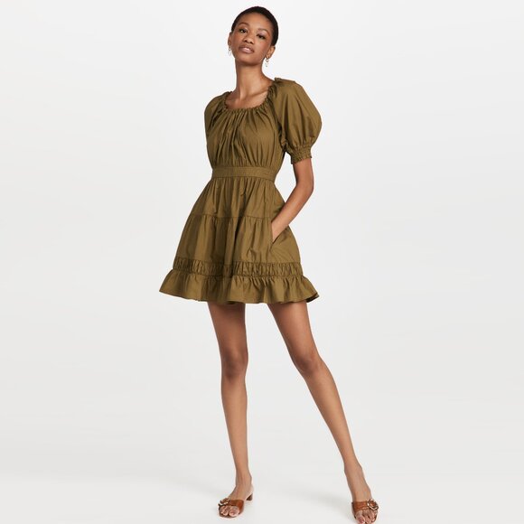 Ulla Johnson "Celia" Dress in Khaki Green, size 12 - Picture 1 of 11